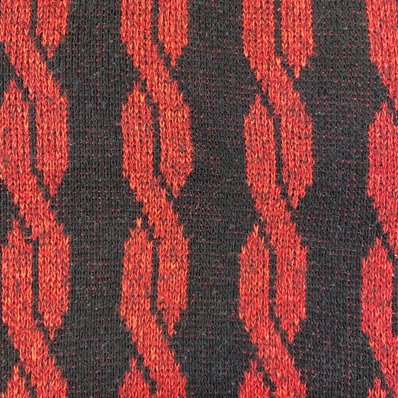Edison Vintage Knitwear Black Red Cable Knit Sweater Men's Size Medium - Picture 7 of 9
